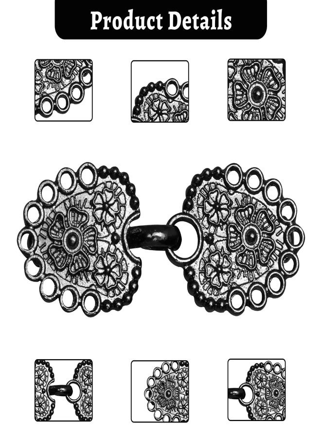 Abvsdu 4 Pieces Vintage Sweater Clips, Sweater Clips for Cardigans to Hold Sweater Together, Shawl Collar Clasp Dress Shirt Brooch Clip&dress Clip Back Cinch (Black) - Image 3